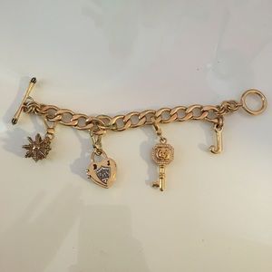 Juicy couture charm bracelet with charms - gold